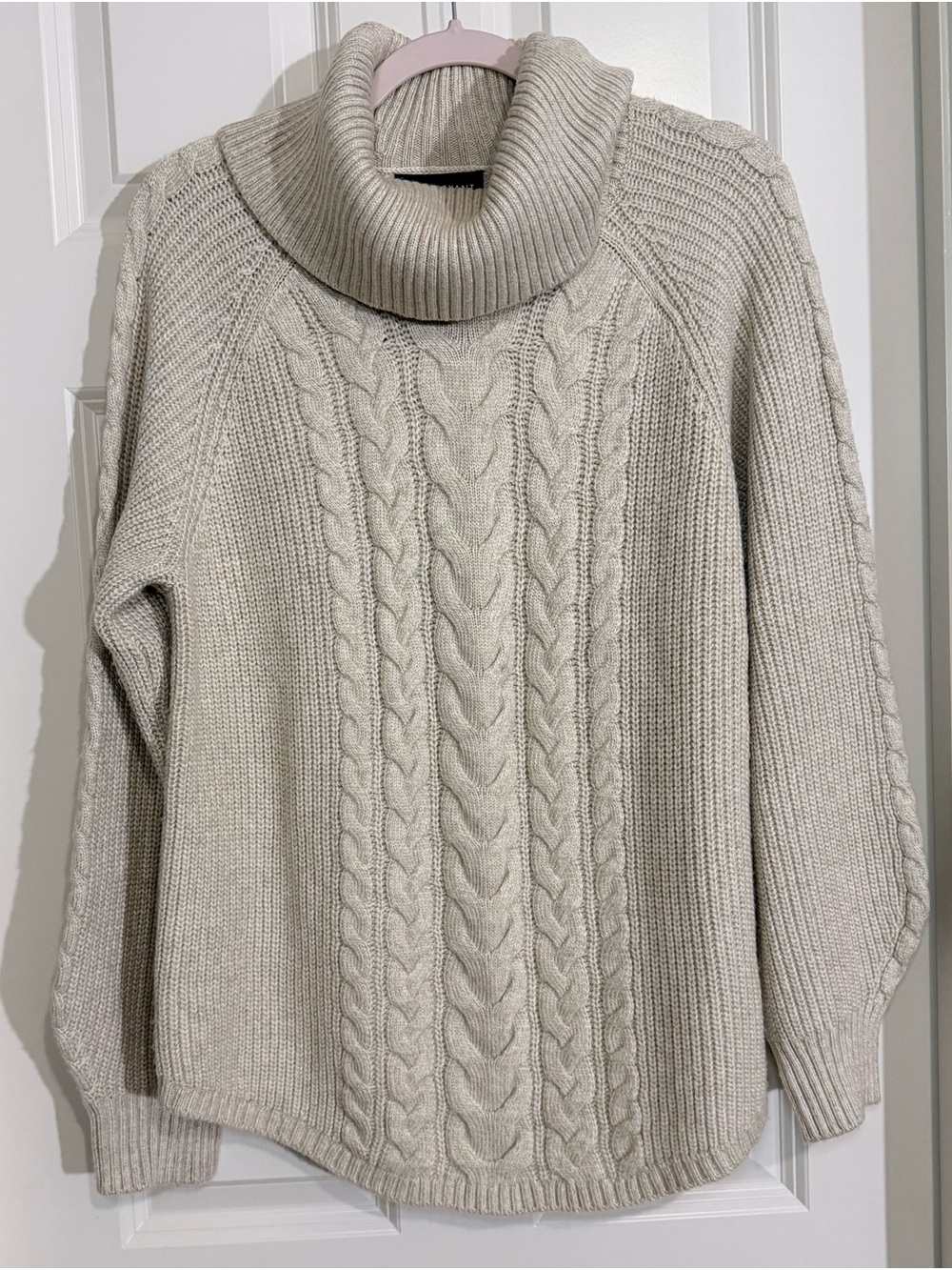 Lane Bryant Cream Cable Turtleneck Sweater